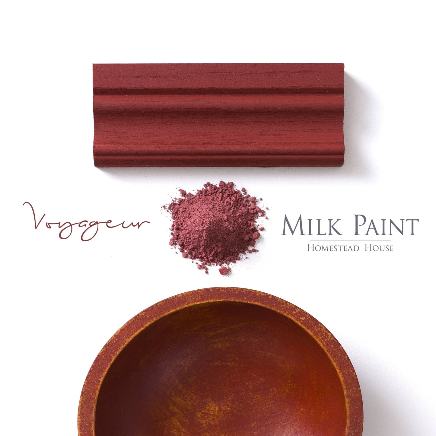 Milk Paint from Homestead House in Voyageur - Deep red with a rusty brick colour hue. | homesteadhouse.ca